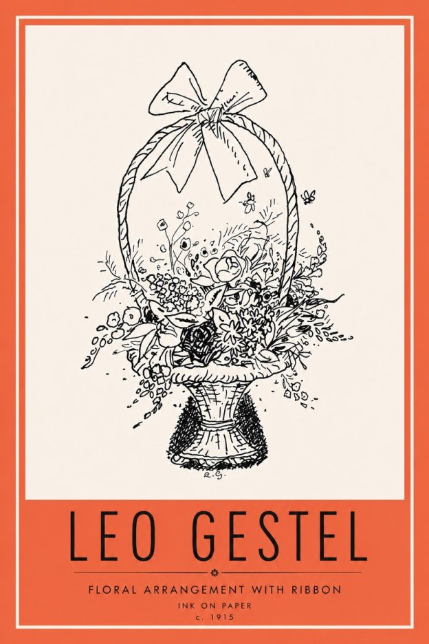 Leo Gestel Floral Arrangement with Ribbon No6 - Póster