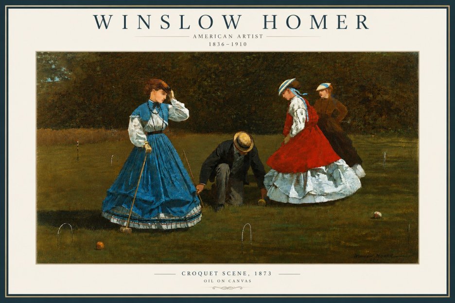 Winslow Homer Croquet Scene No3 - Póster