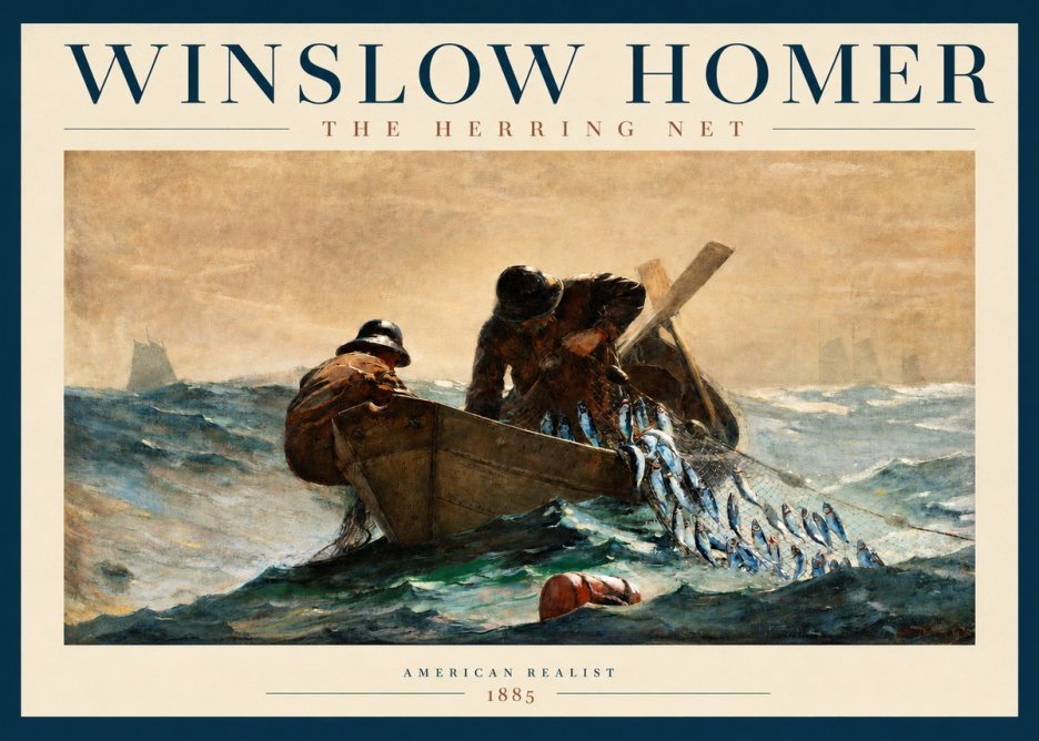 Winslow Homer The Herring Net I No2 - Póster