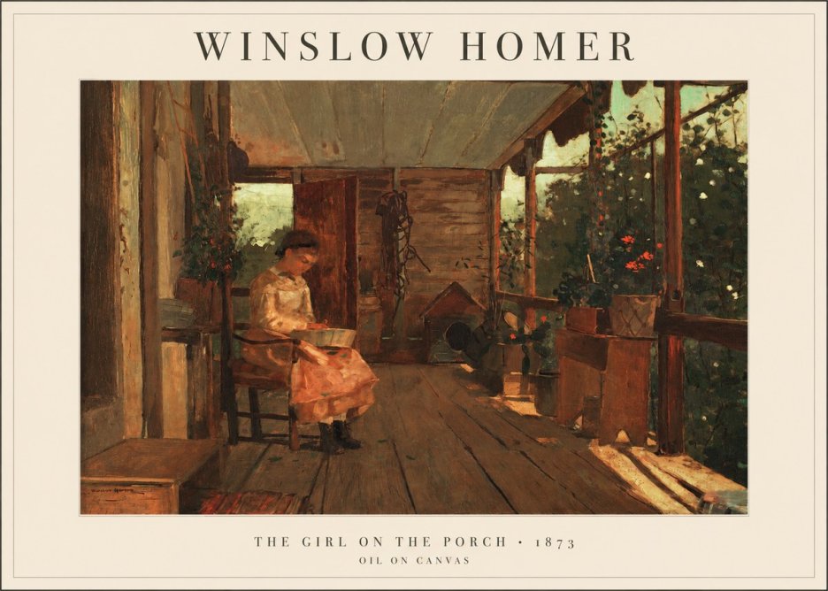 Winslow Homer The Girl on the Porch No1 - Póster