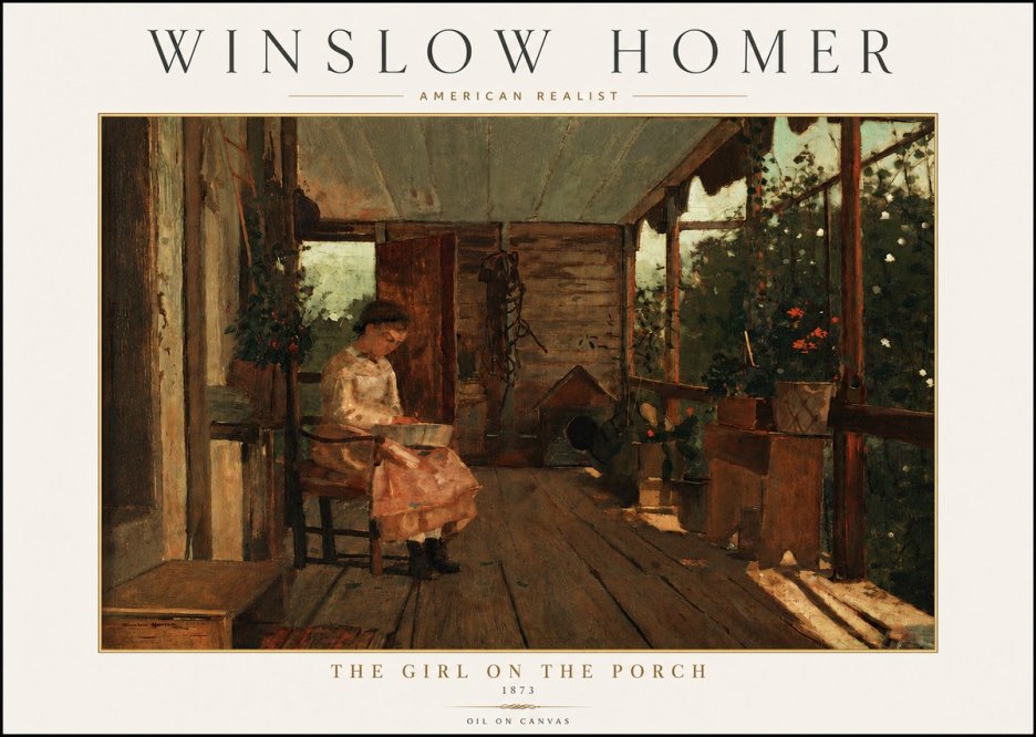 Winslow Homer The Girl on the Porch No4 - Póster