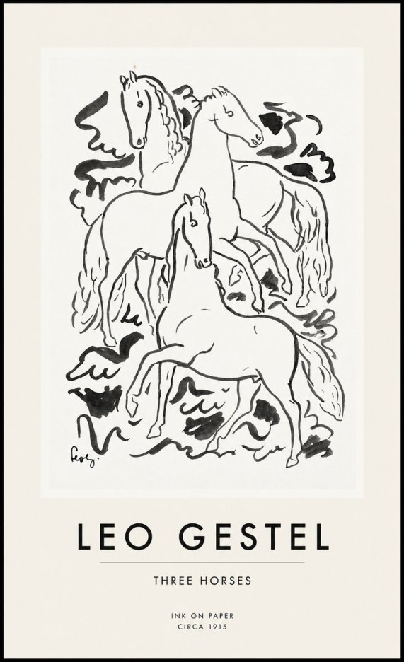 Leo Gestel Three Horses No1 - Póster