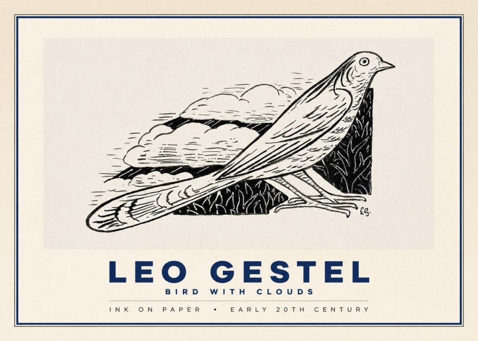 Leo Gestel Bird with Clouds No2 - Póster