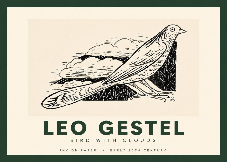 Leo Gestel Bird with Clouds No4 - Póster