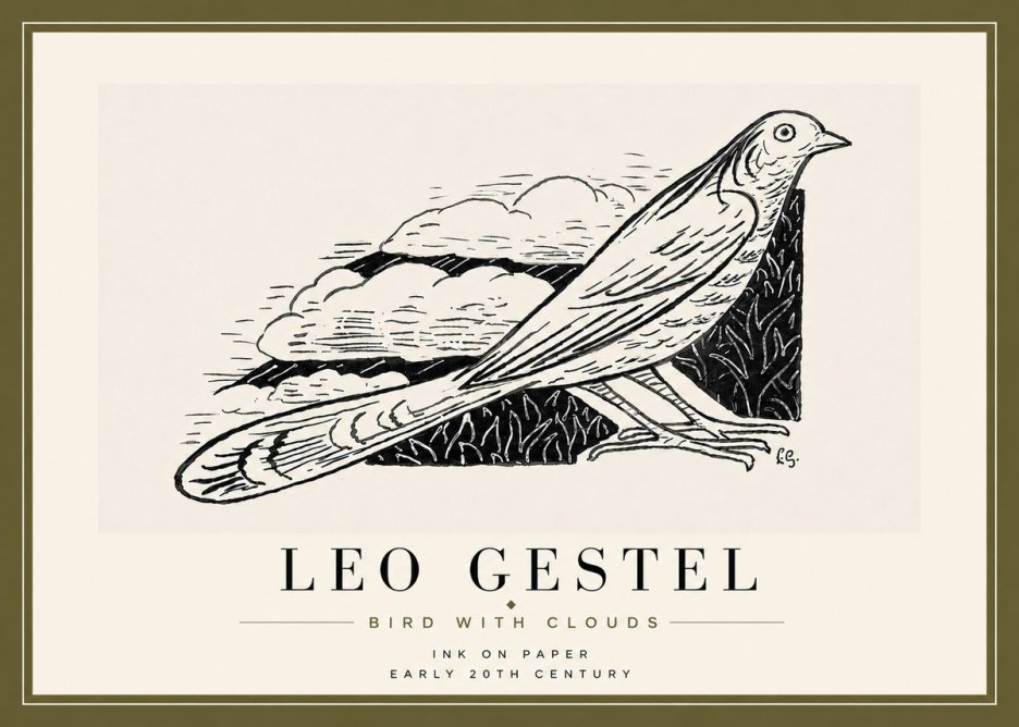 Leo Gestel Bird with Clouds No6 - Póster