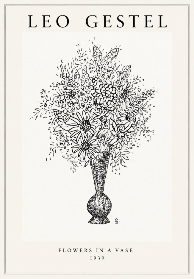 Leo Gestel Flowers in a Vase No1 - Póster