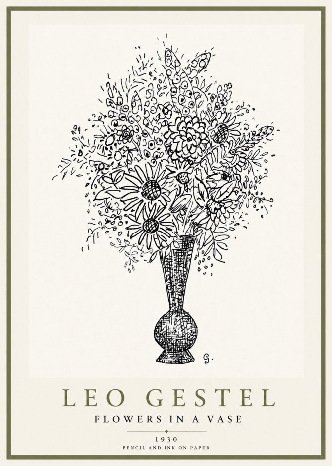 Leo Gestel Flowers in a Vase No3 - Póster