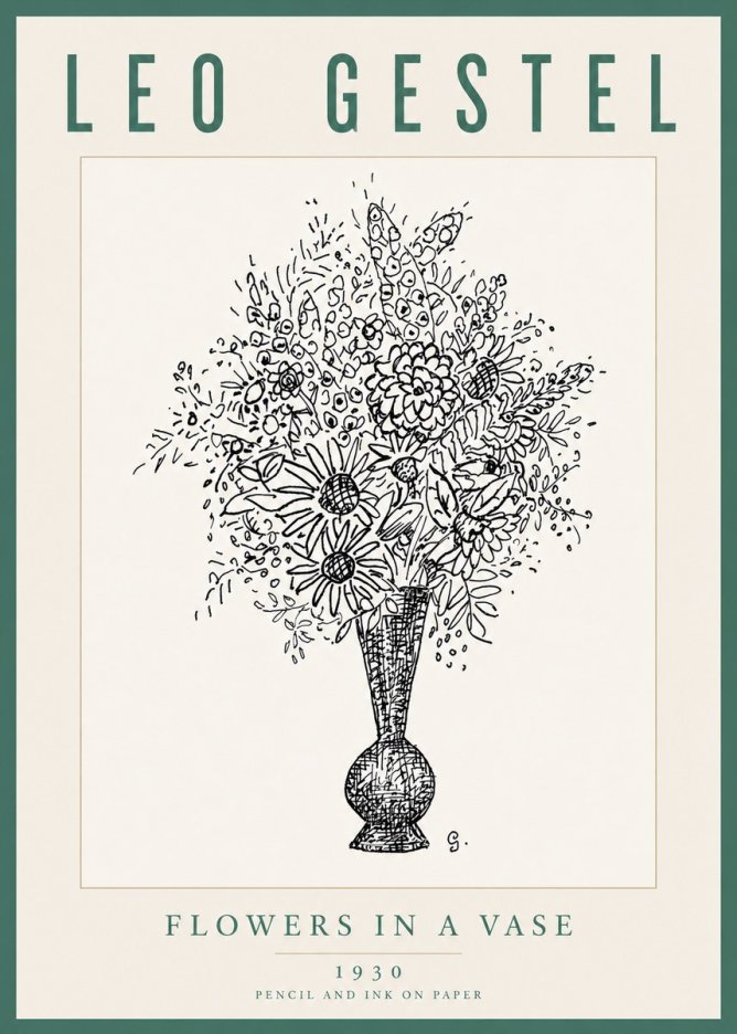 Leo Gestel Flowers in a Vase No5 - Póster