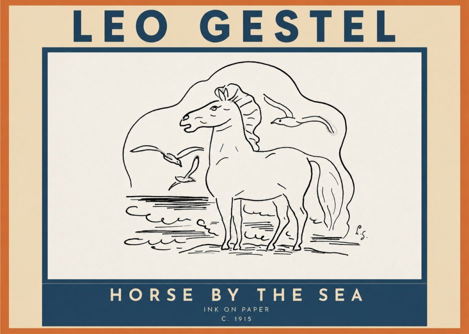 Leo Gestel Horse by the Sea No3 - Póster
