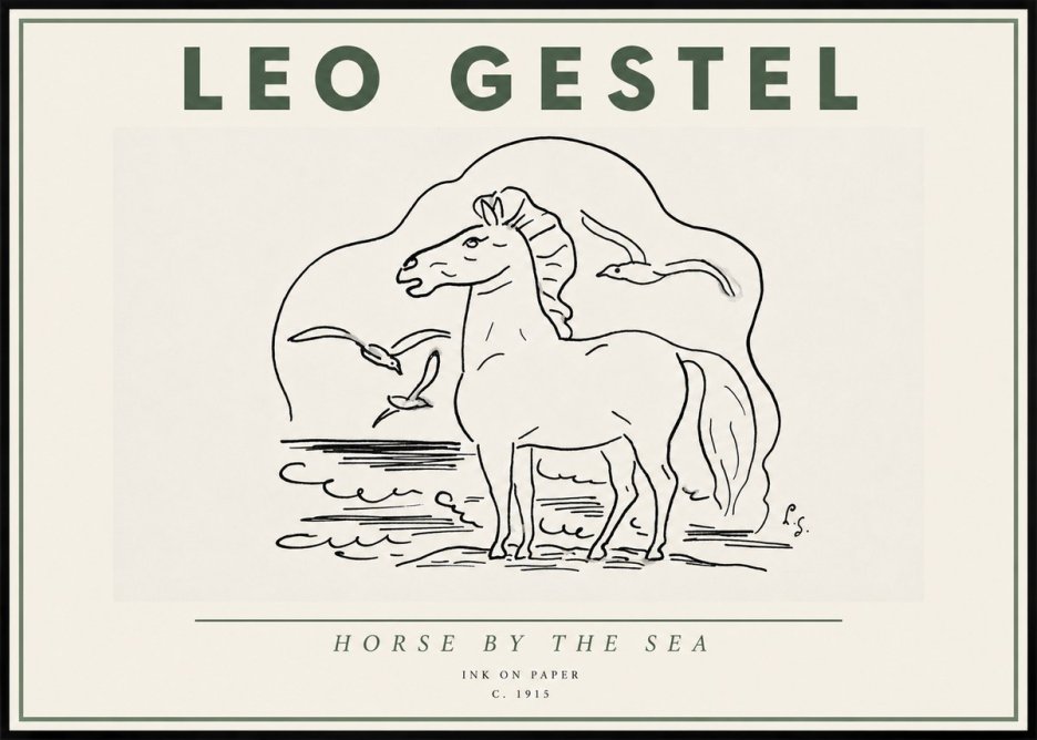Leo Gestel Horse by the Sea No4 - Póster