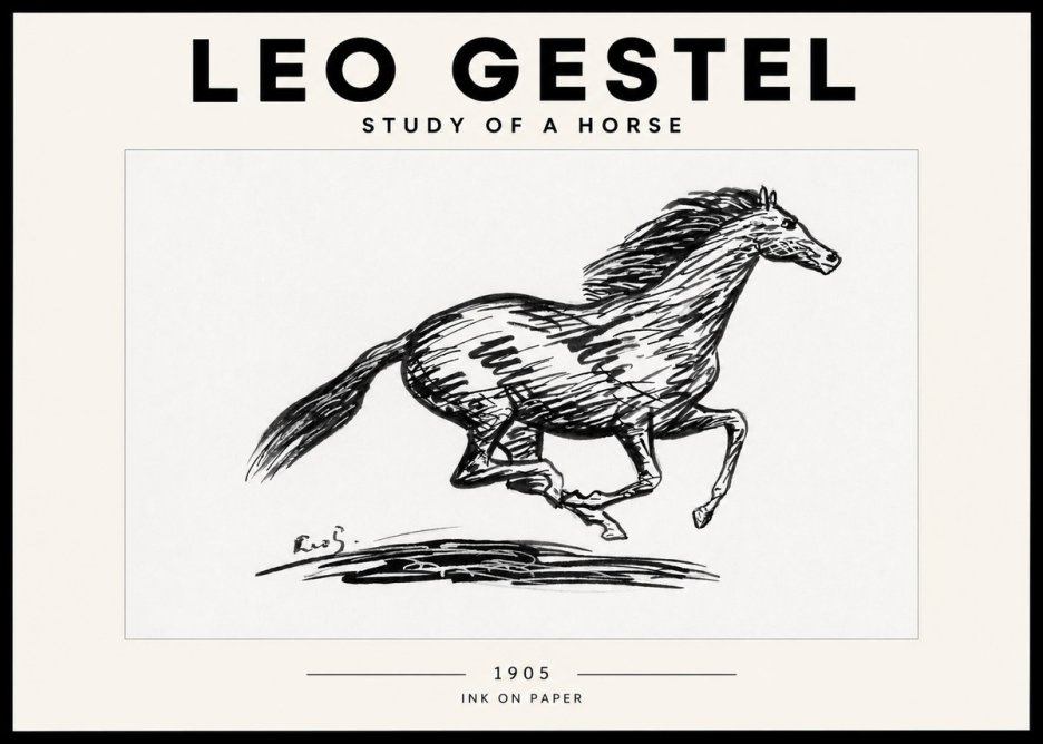 Leo Gestel Study of a Horse No2 - Póster