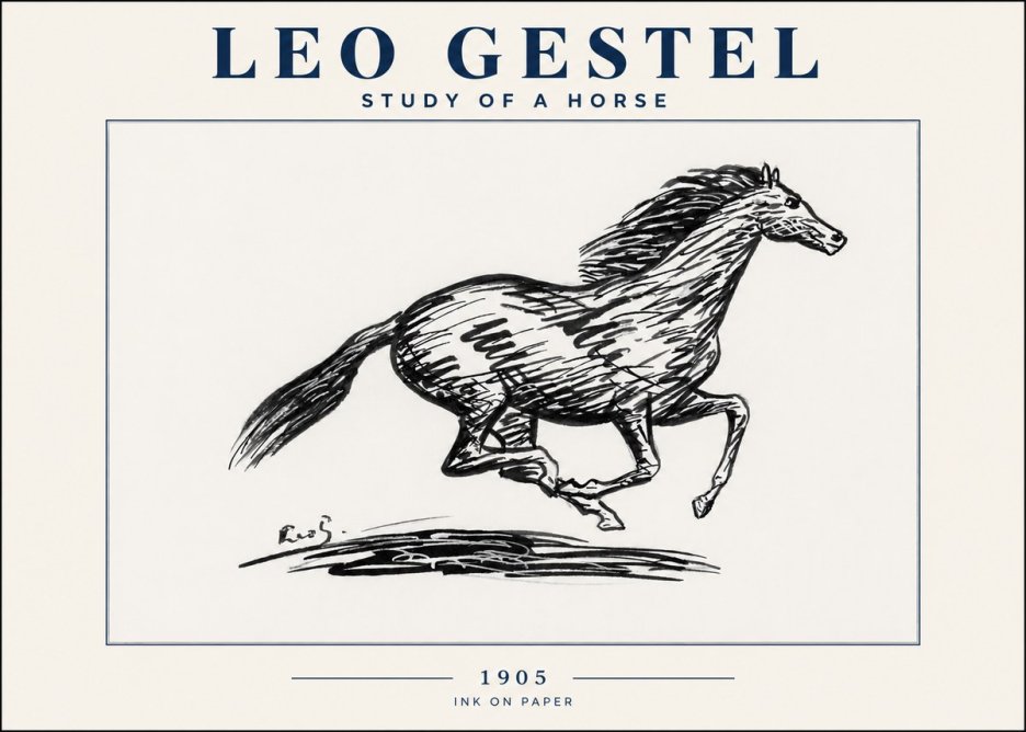 Leo Gestel Study of a Horse No4 - Póster