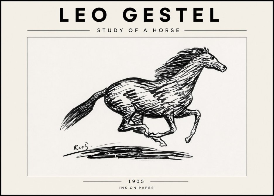 Leo Gestel Study of a Horse No6 - Póster