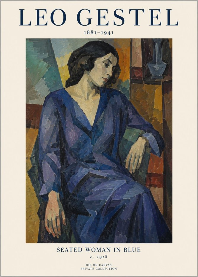Leo Gestel Seated Woman in Blue No1 - Póster