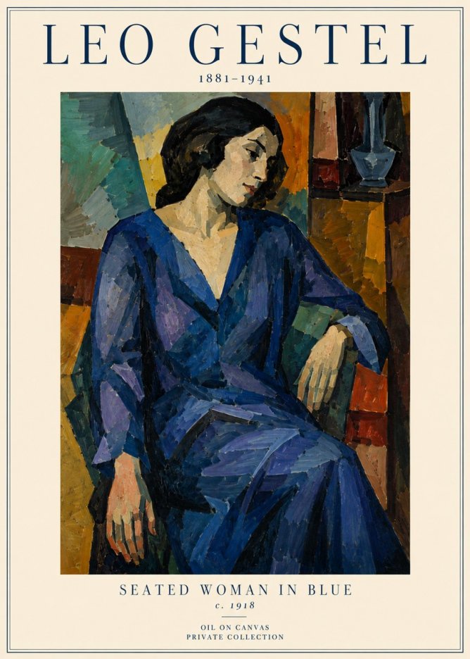 Leo Gestel Seated Woman in Blue No4 - Póster