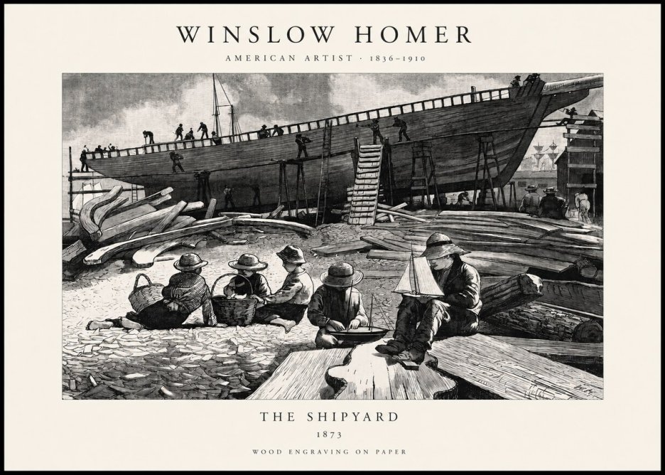 Winslow Homer The Shipyard No1 - Póster