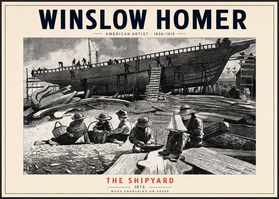 Winslow Homer The Shipyard No2 - Póster