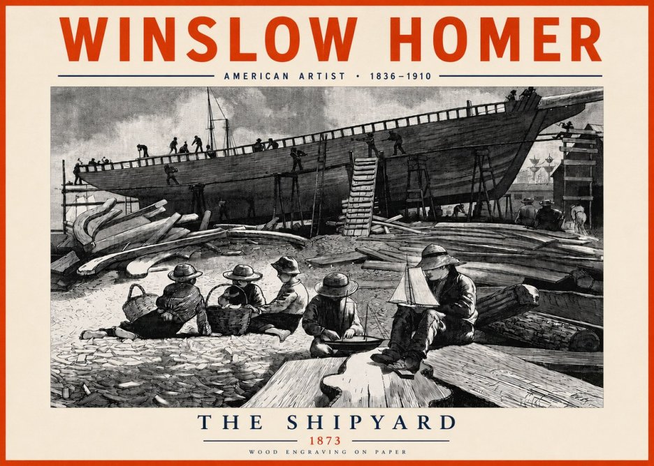 Winslow Homer The Shipyard No3 - Póster