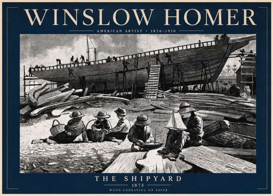 Winslow Homer The Shipyard No4 - Póster
