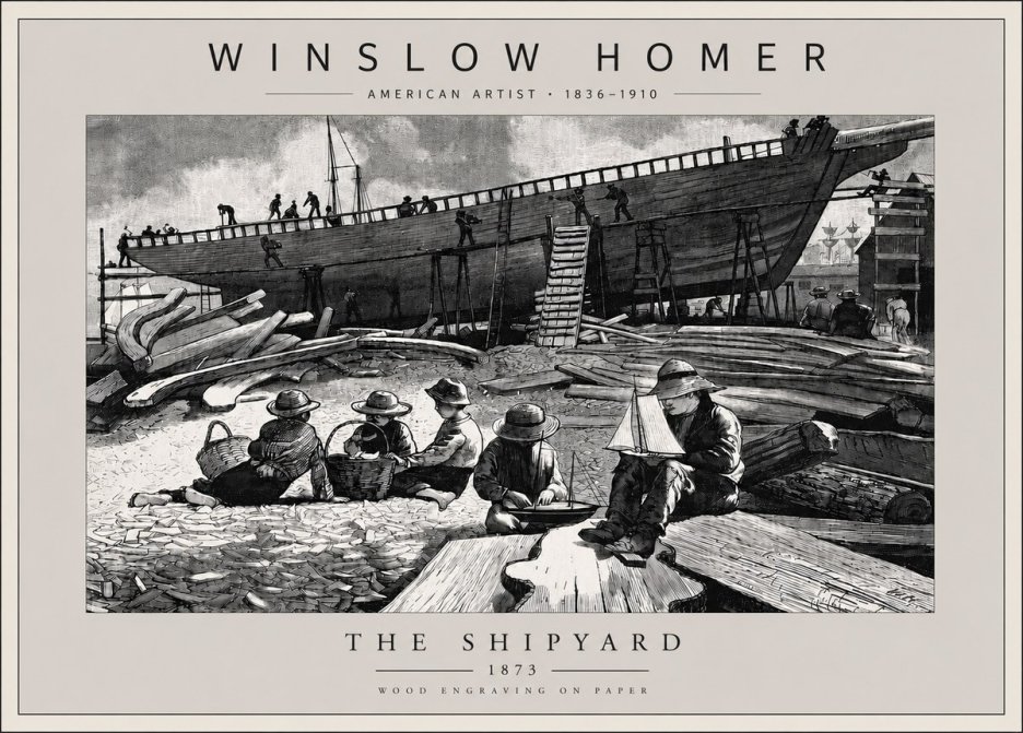 Winslow Homer The Shipyard No5 - Póster