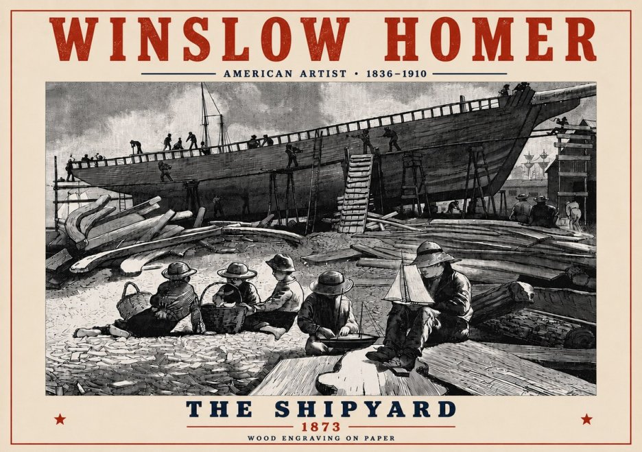 Winslow Homer The Shipyard No6 - Póster