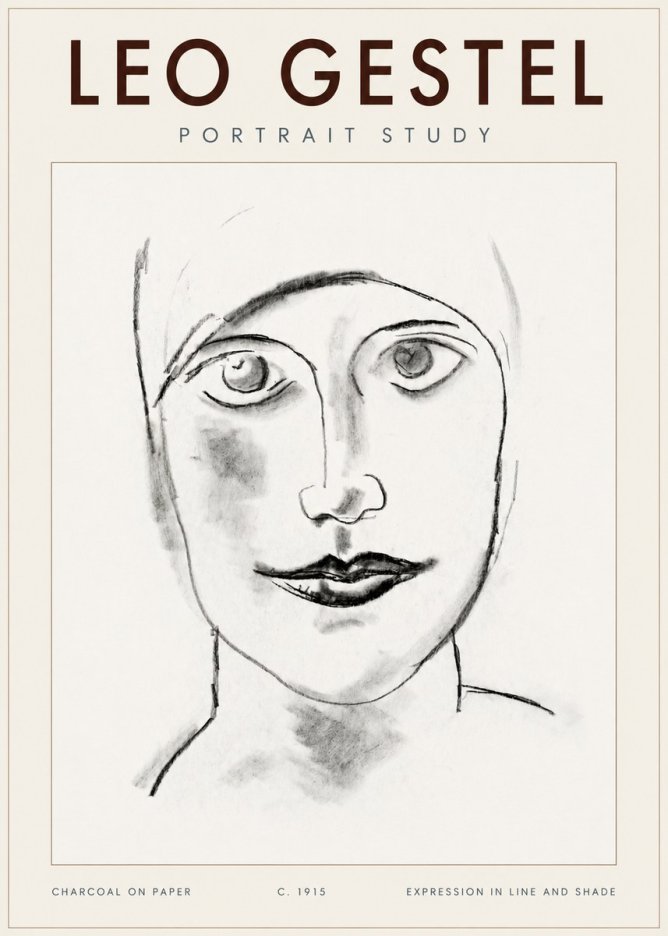 Leo Gestel Portrait Study I No4 - Póster
