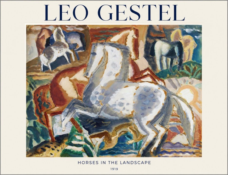 Leo Gestel Horses in the Landscape No1 - Póster