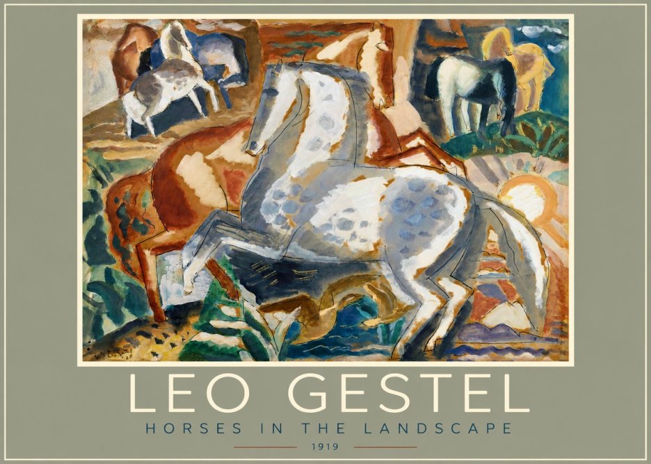 Leo Gestel Horses in the Landscape No2 - Póster