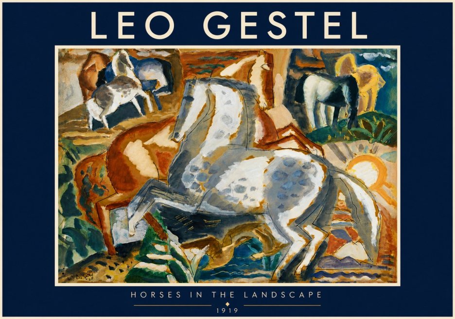 Leo Gestel Horses in the Landscape No5 - Póster