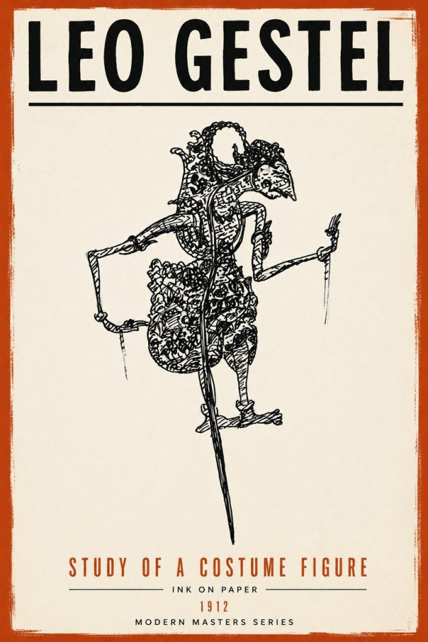 Leo Gestel Study of a Costume Figure No6 - Póster