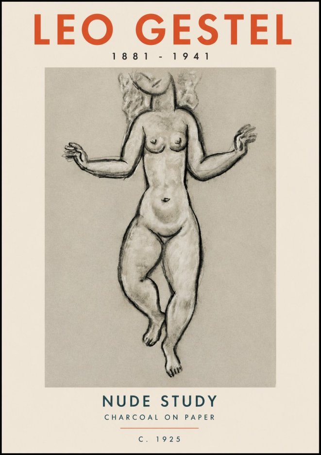 Leo Gestel Nude Study No2 - Póster