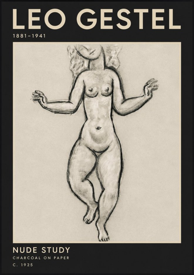 Leo Gestel Nude Study No3 - Póster