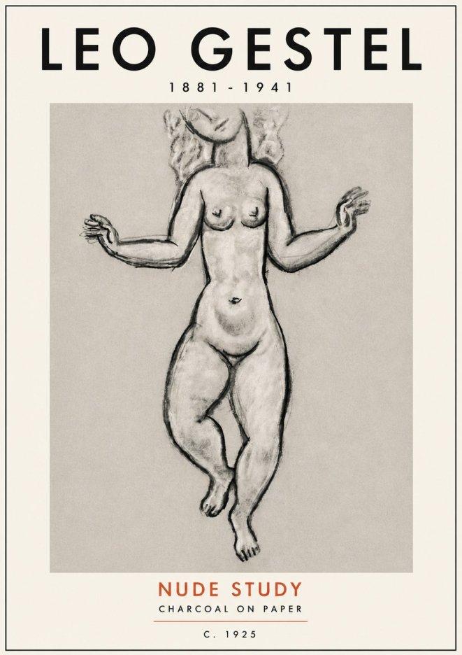 Leo Gestel Nude Study No5 - Póster