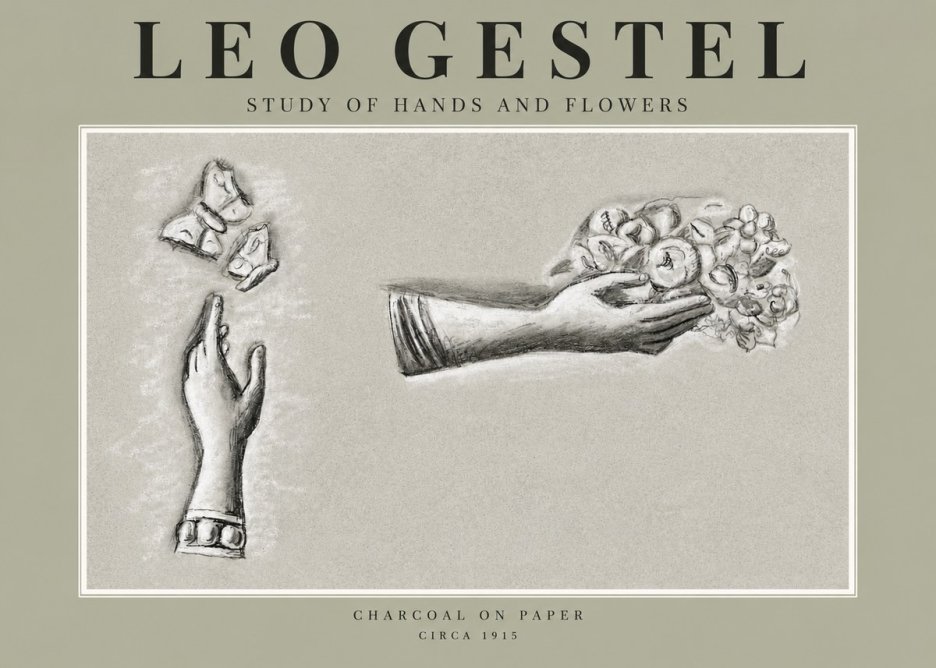 Leo Gestel Study of Hands and Flowers No2 - Póster