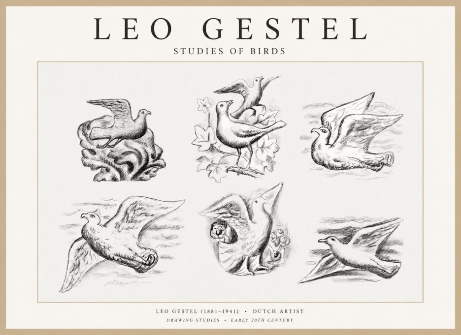 Leo Gestel Studies of Birds No1 - Póster