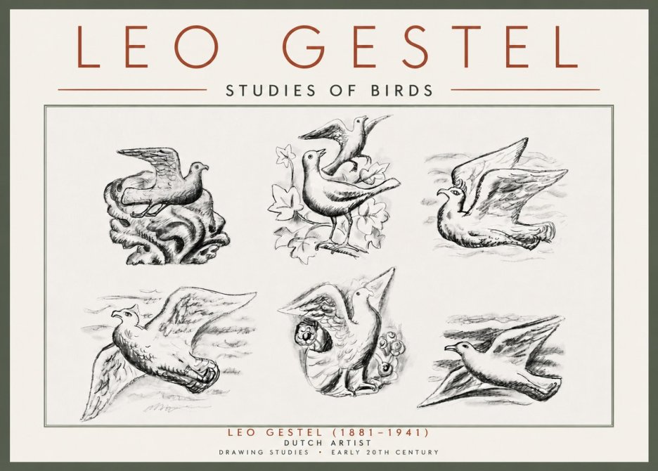 Leo Gestel Studies of Birds No5 - Póster