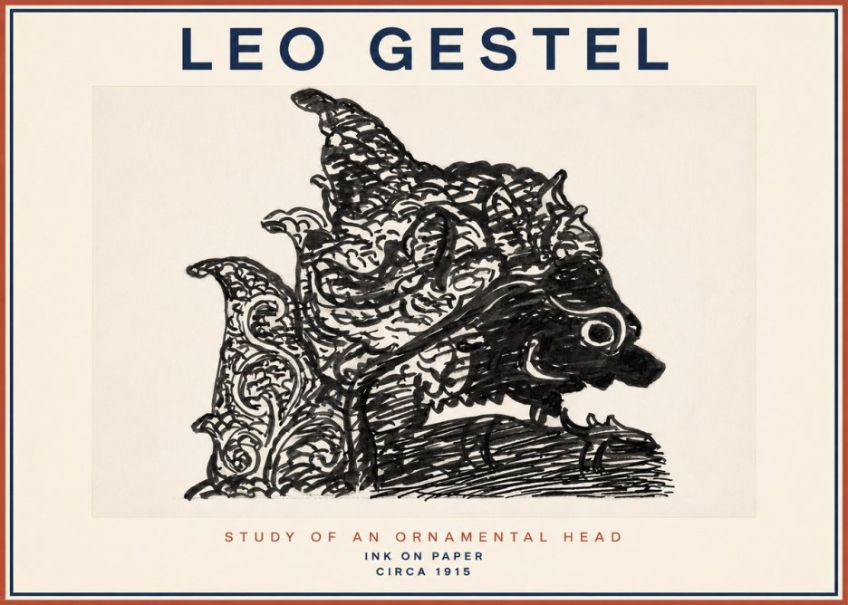 Leo Gestel Study of an Ornamental Head No2 - Póster