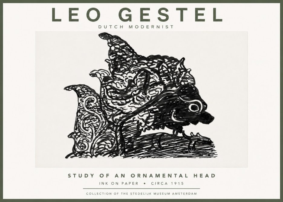 Leo Gestel Study of an Ornamental Head No5 - Póster