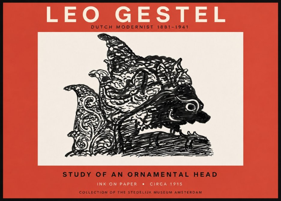 Leo Gestel Study of an Ornamental Head No6 - Póster