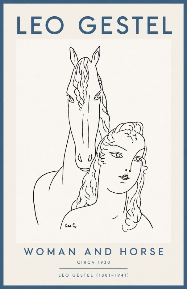 Leo Gestel Woman and Horse No2 - Póster