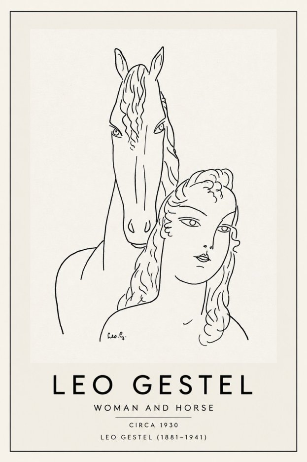 Leo Gestel Woman and Horse No3 - Póster