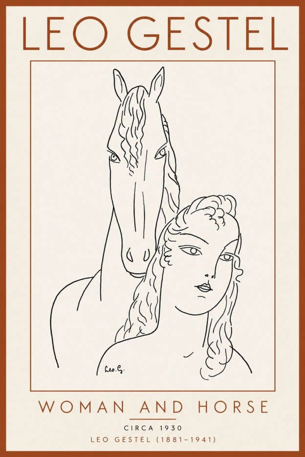 Leo Gestel Woman and Horse No5 - Póster