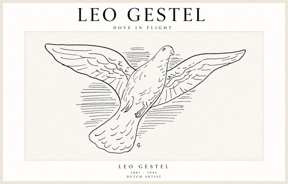 Leo Gestel Dove in Flight No1 - Póster