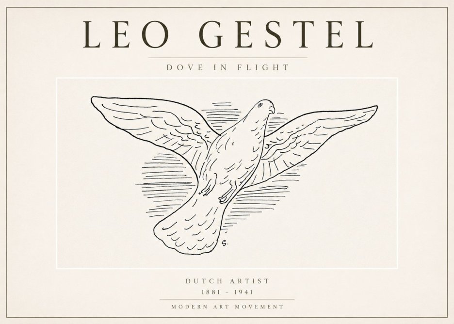 Leo Gestel Dove in Flight No3 - Póster