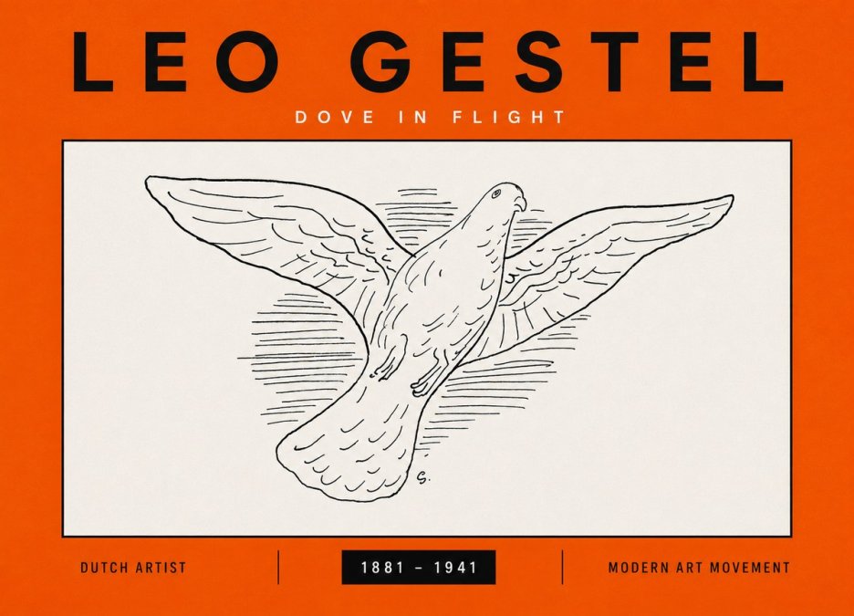 Leo Gestel Dove in Flight No5 - Póster