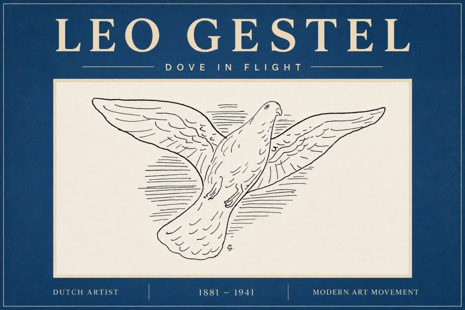 Leo Gestel Dove in Flight No6 - Póster