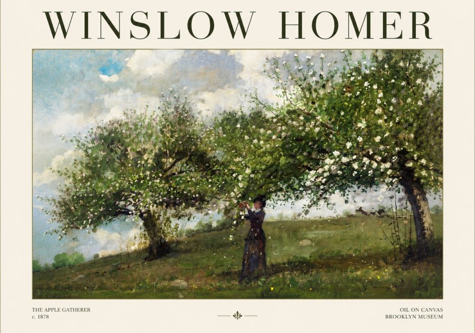 Winslow Homer The Apple Gatherer No1 - Póster