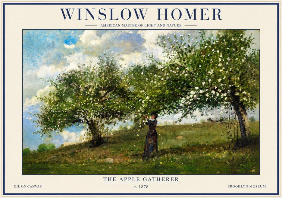 Winslow Homer The Apple Gatherer No3 - Póster
