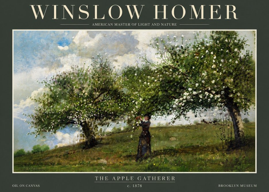 Winslow Homer The Apple Gatherer No4 - Póster
