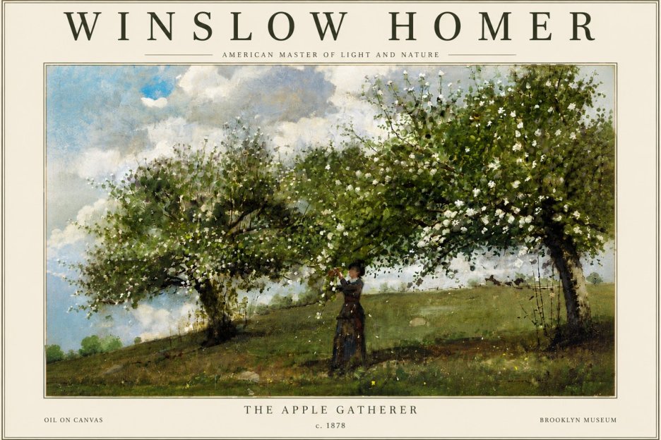 Winslow Homer The Apple Gatherer No6 - Póster